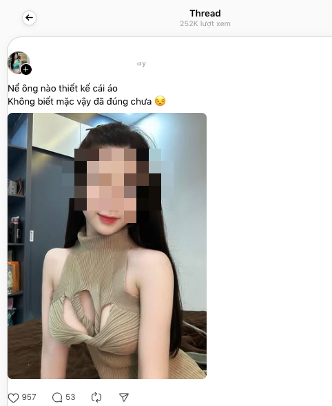 Girl in daring cut-out top