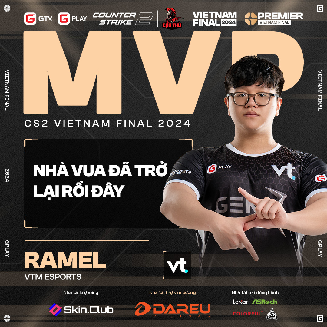 VTM Esports Claims Victory at GPlay Premier Vietnam Final 2024 2 MVP Ramel, the star of Vietnam Final 2024 in CS2