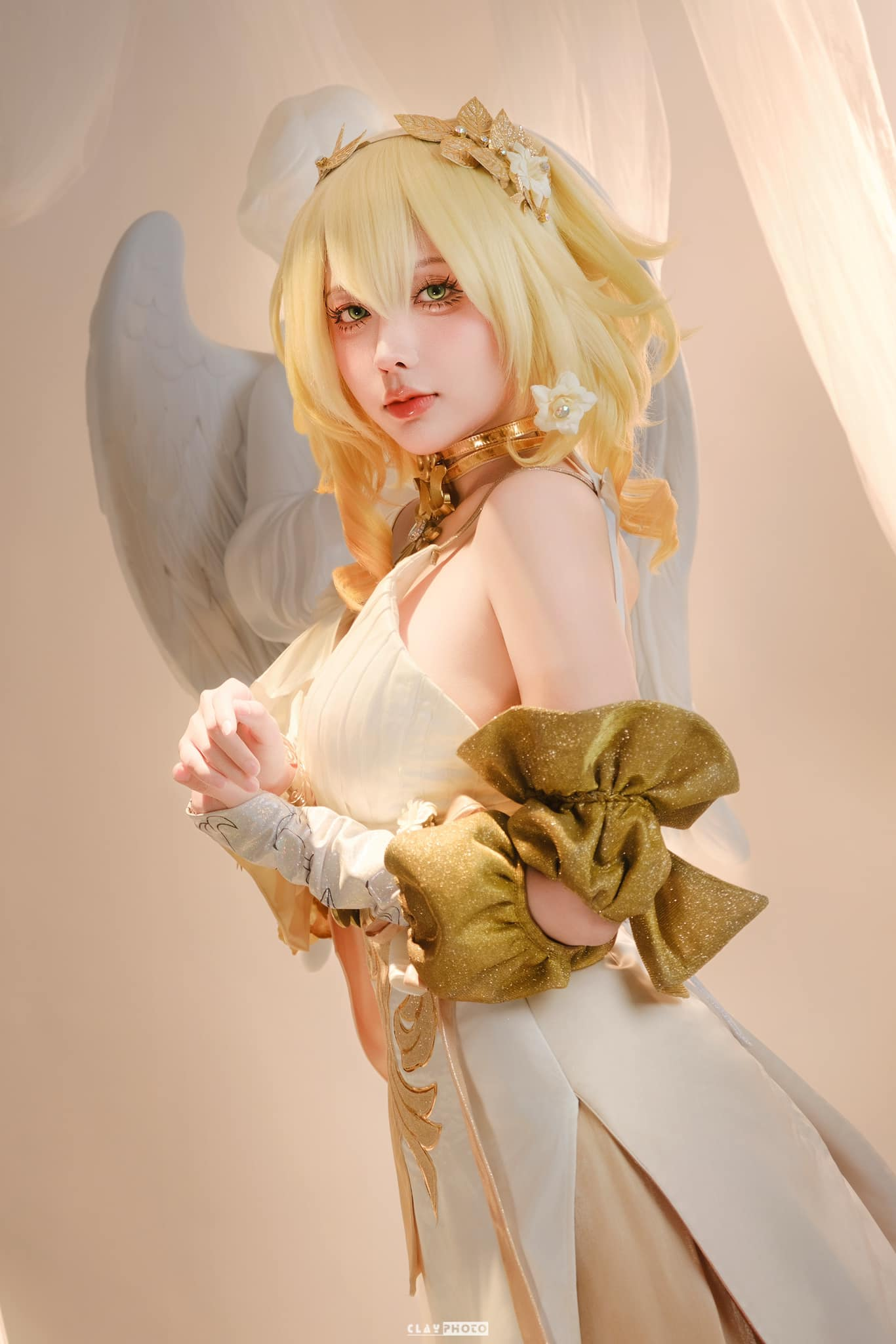 Close-up of Aglaea cosplay details