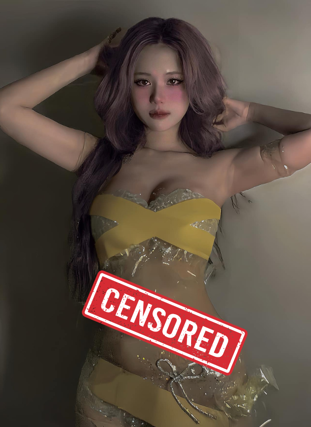 Streamer Yugi Kiều Oanh Turns Heads with Transparent Tape Dress 4 Yugi Kiều Oanh in transparent tape dress