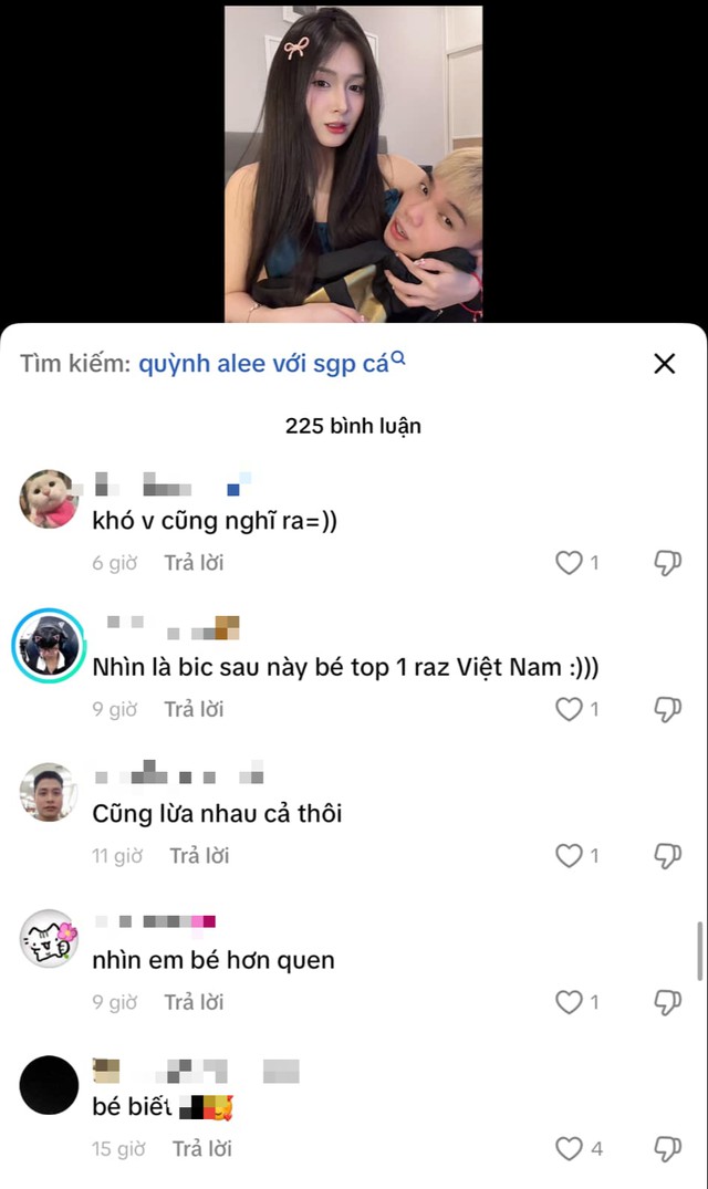 Quỳnh Alee’s Sweet Clip with Boyfriend SGP Fish Stuns Fans 5 Quỳnh Alee and SGP Fish playful moment