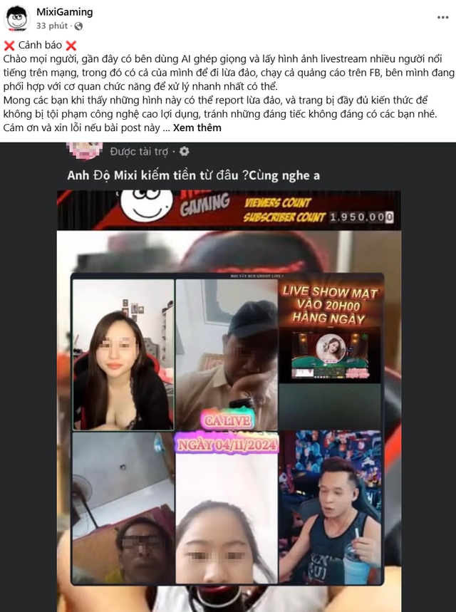 Độ Mixi scam warning post