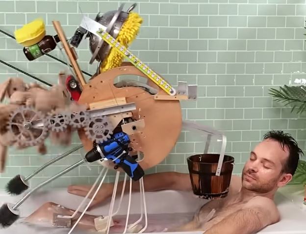 YouTuber Builds Robot to Do His Bathing for Him 1 YouTuber Joseph Herscher with his bathing robot