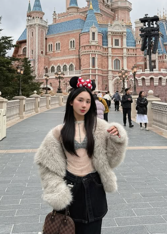 Mina Young sheer outfit details