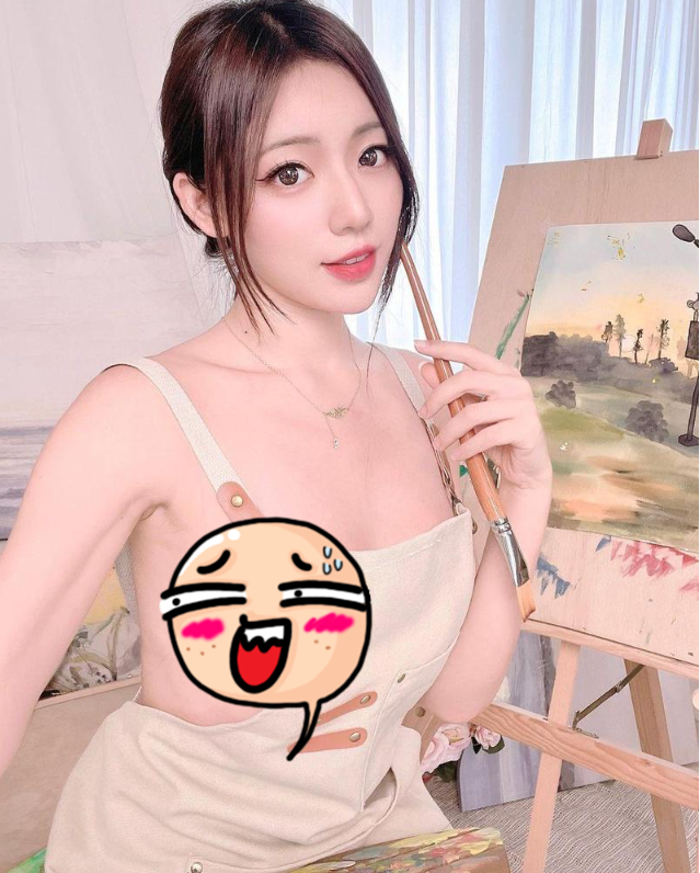 Hot Girl Kiki’s Painting Apron Wardrobe Mishap Goes Viral 3 Kiki painting with a thin apron