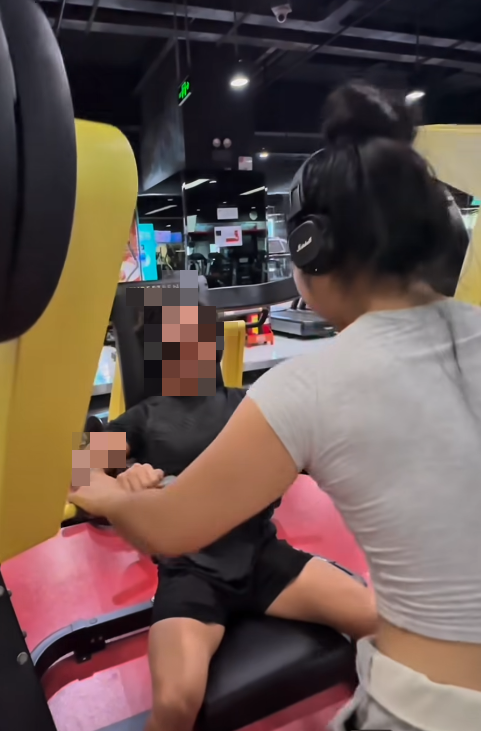 Gym Influencer Sparks Debate with Controversial Outfits 5 Close-up of S's outfit