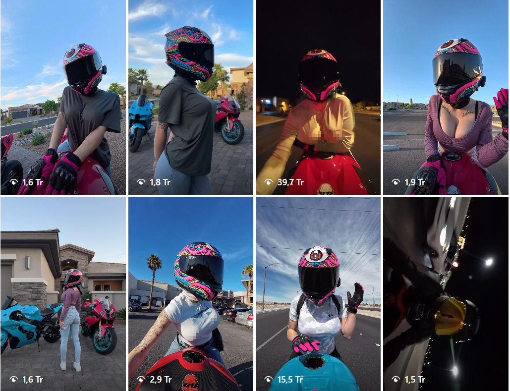 Pregnant Biker Sparks Outrage with Dangerous Riding Videos 2 Itskarlianne posing on motorcycle