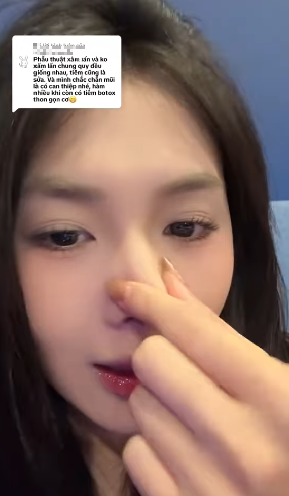 Quỳnh Alee Clears Up Rumors About Her Look in New Video 6 Quỳnh Alee demonstrating her natural nose