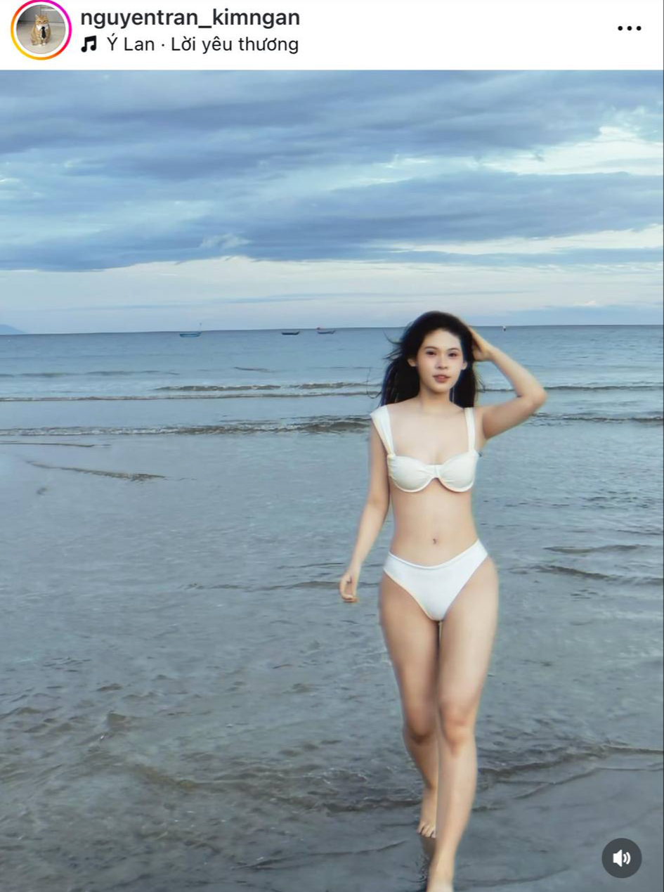 MC Kim Ngân Turns Heads with Bold Bikini Debut 3 Kim Ngân beach photoshoot in white bikini