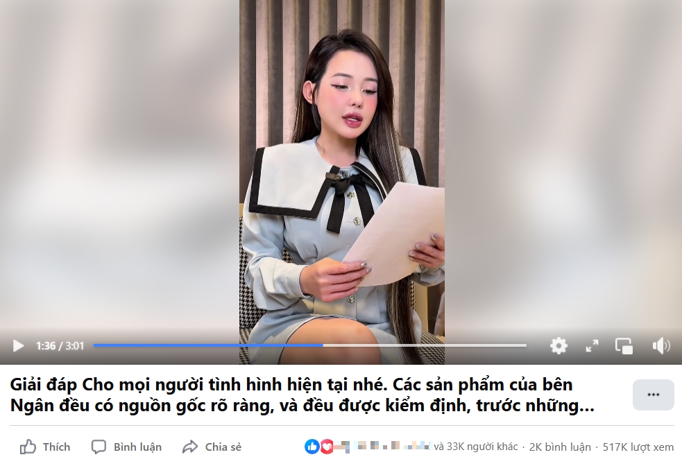 Ngân 98 says she has filed complaints with authorities