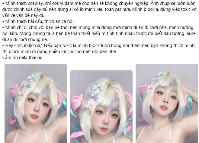 Cosplayer Claps Back at Photoshop Criticism 4 Screenshot of Hẩu Hẩu Ẳng Rì's statement