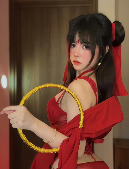 Streamer Anh Thư’s Bold Sexy Natra Cosplay Stuns Fans 5 Anh Thư’s Natra cosplay red outfit