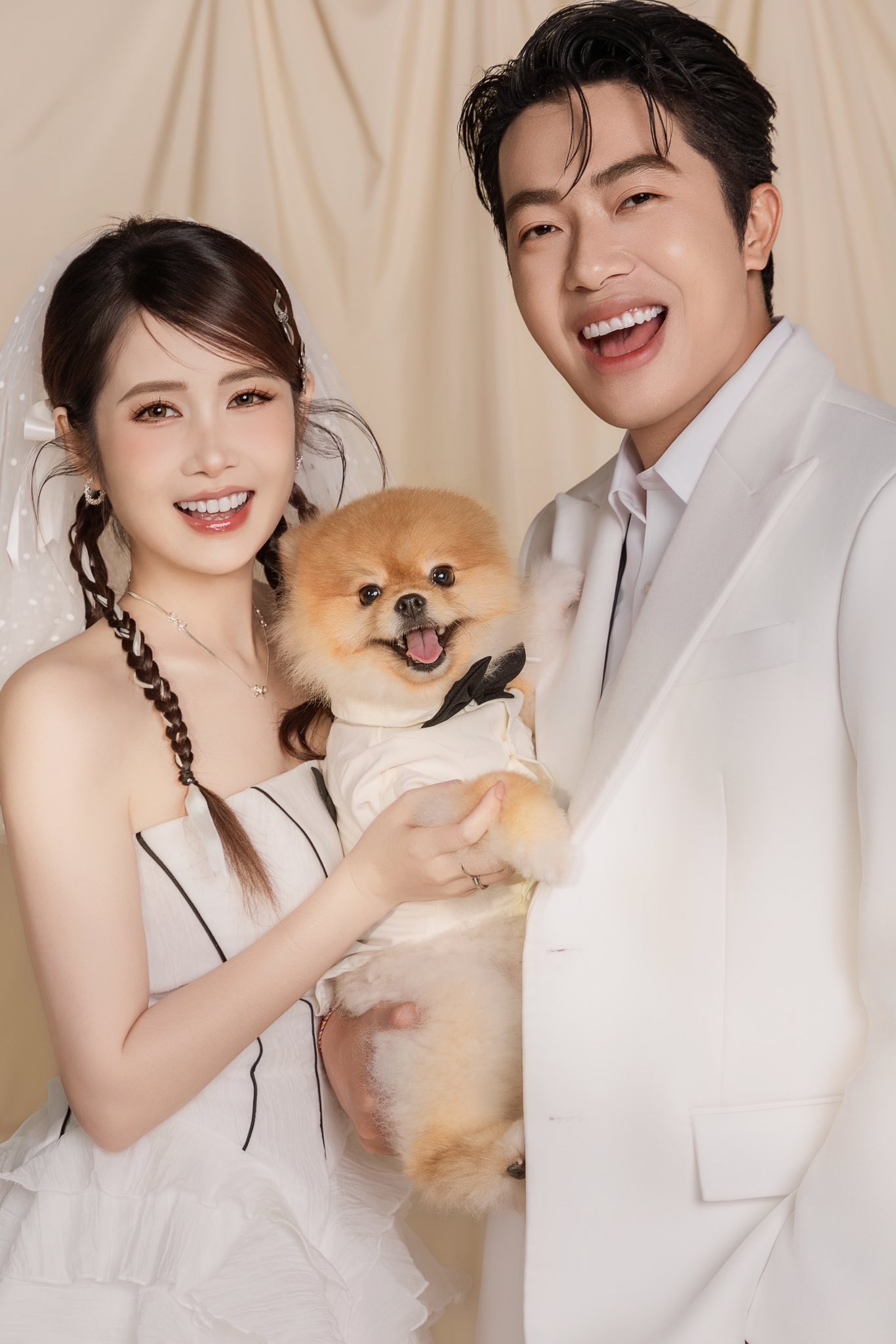 Sweet couple moments with their dog