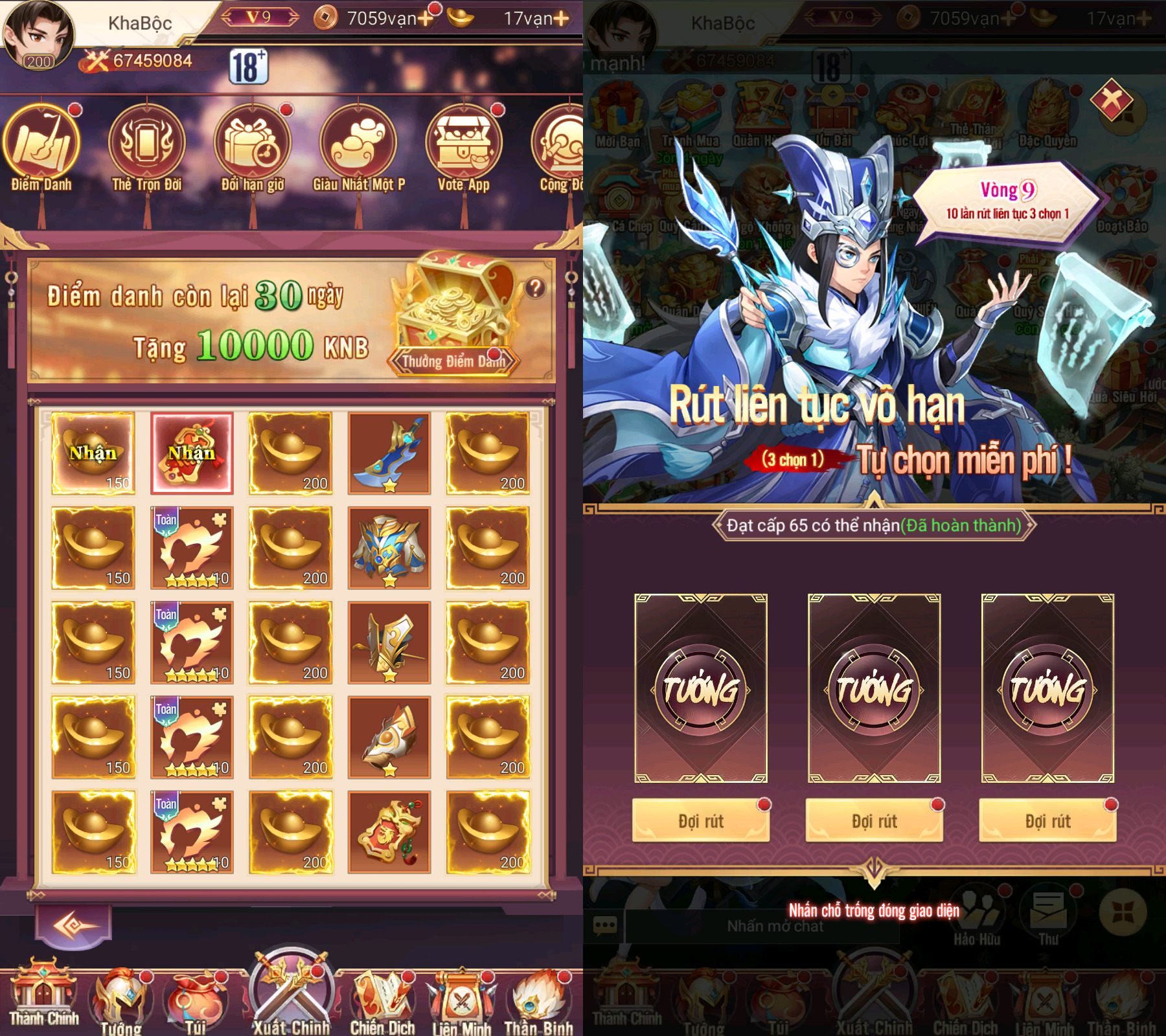 Meta Tam Quốc monthly rewards