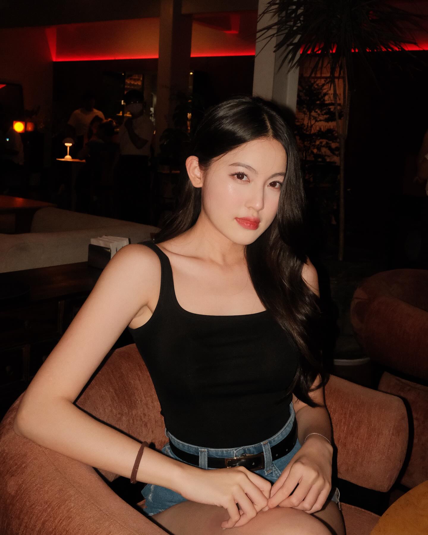 Babyboo posing in crop top and skirt