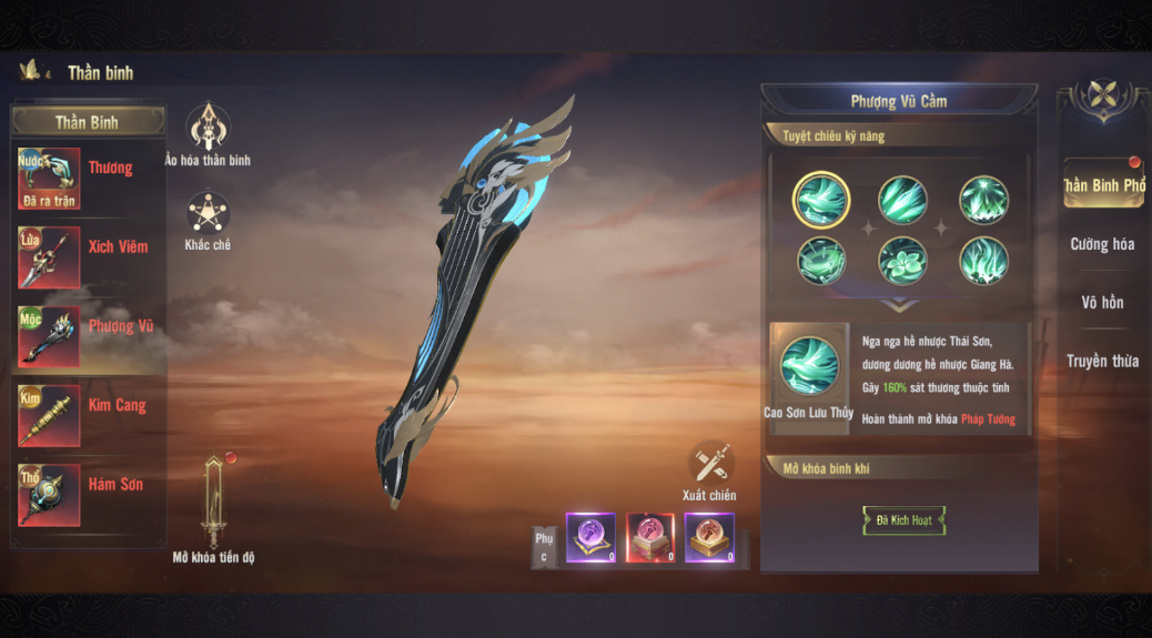 Huyen Anh Vo Lam Redefines MMORPG with Weapon Switching 4 Phoenix Harp Wood Element weapon