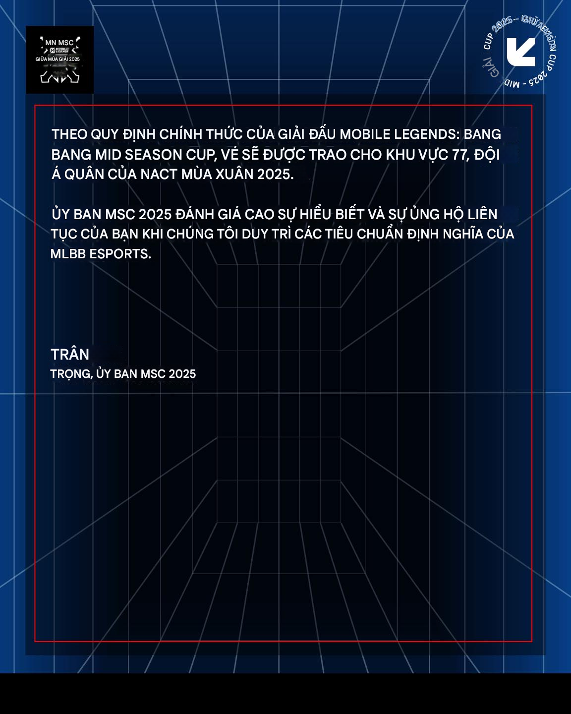 Top NA Mobile Legends Team Banned Over Rival Game Event 3 Official MSC 2025 penalty announcement (temporary Google translation)