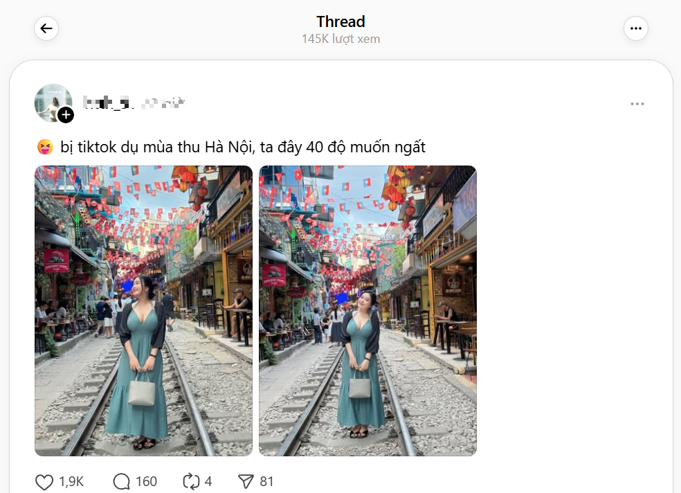 Stunning Hanoi Girl Beats 40-Degree Heat With Hot Photoshoot 1 Young woman posing confidently on Hanoi's Train Street