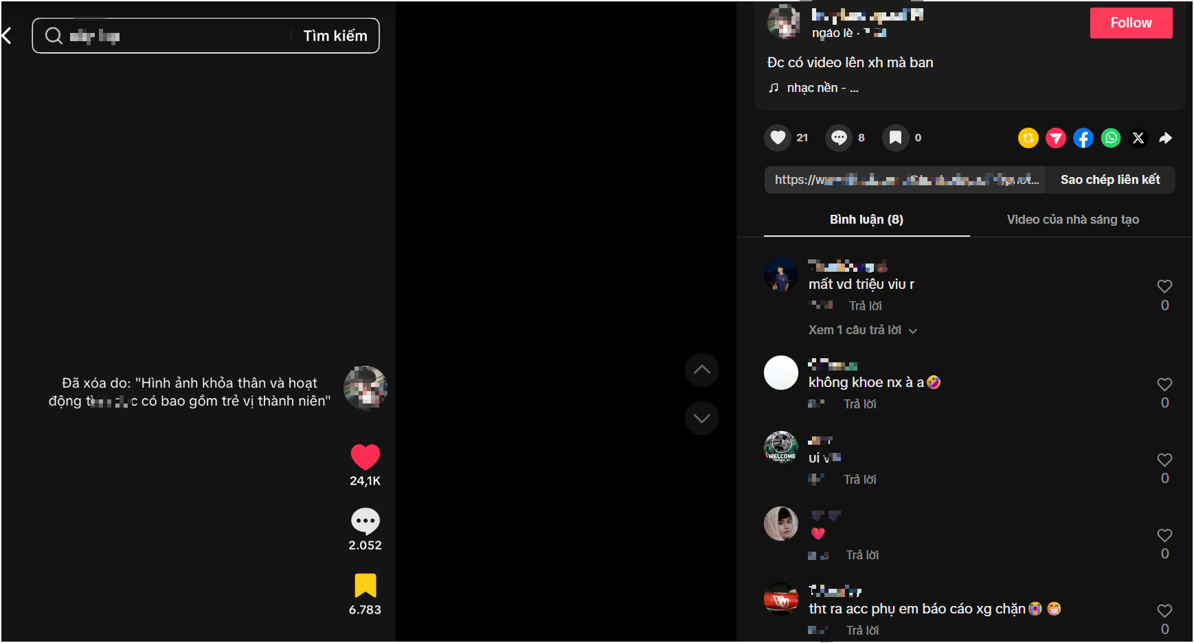 Male TikToker regrets video removal after trending.