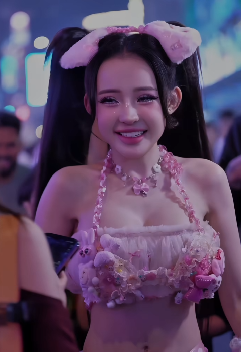 Ngân 98’s Rain-Soaked Doll Look Shocks Fans 1 Ngân 98 doll cosplay on Bui Vien street