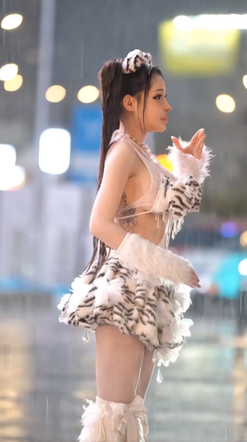 Ngân 98’s Rain-Soaked Doll Look Shocks Fans 4 Ngân 98 soaked doll cosplay in the rain