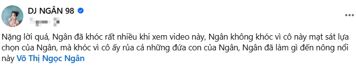 Ngân 98 Opens Up After Drama, Breaks Down in Tears 5 Ngân 98 emotional post
