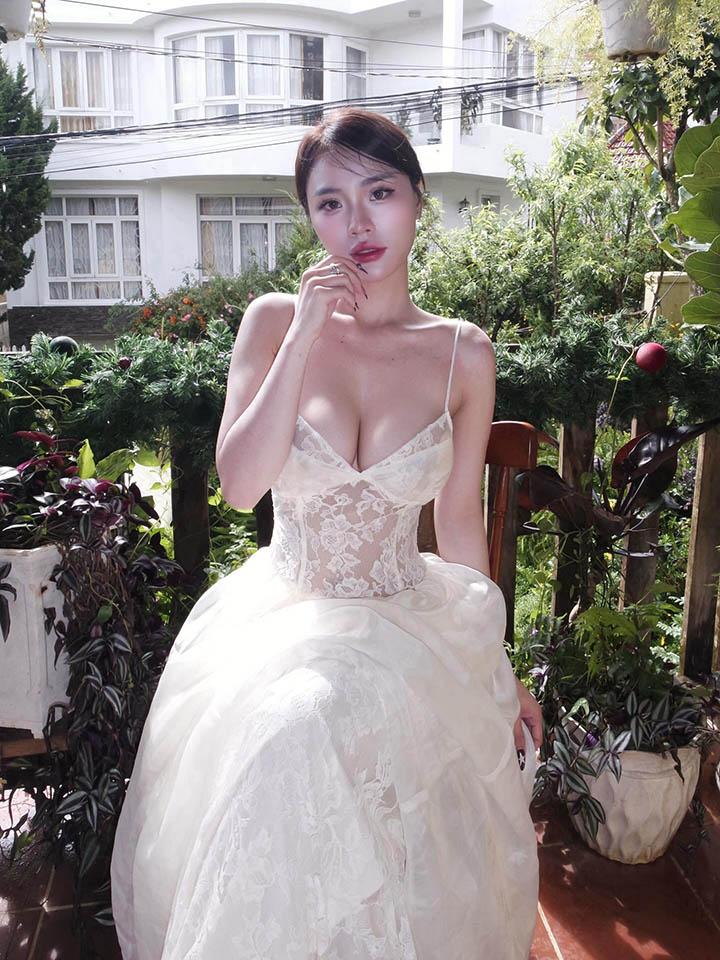 Thúy Vy showing off her flawless porcelain skin