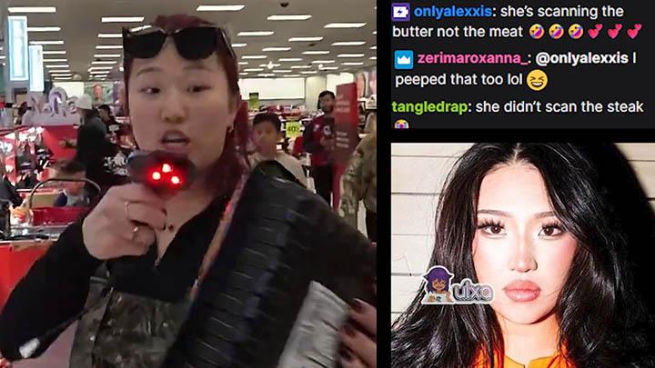 Screenshot from Nina Lin's livestream at the supermarket