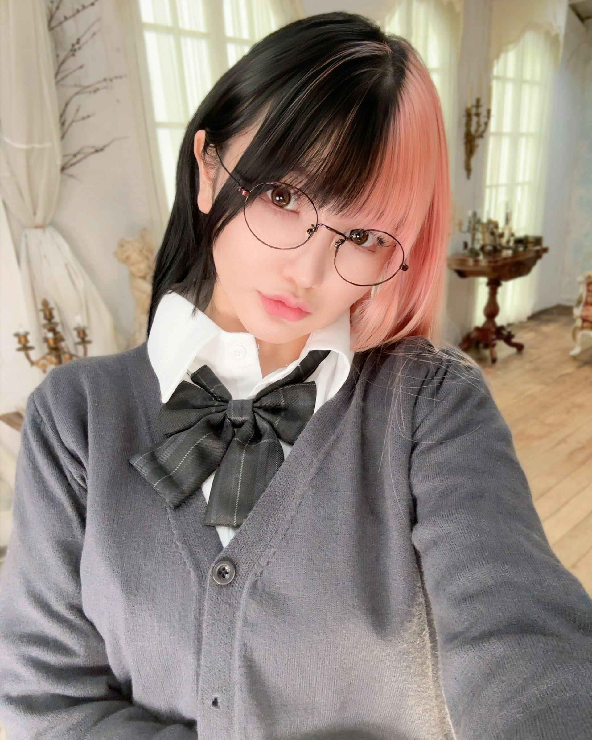 Cosplay streamer C in maid outfit