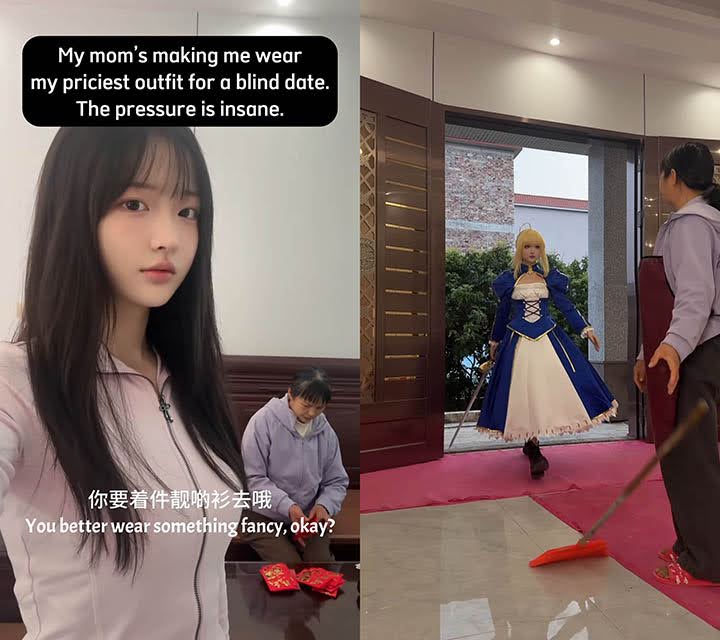 Xiao Nangong in Saber cosplay armor