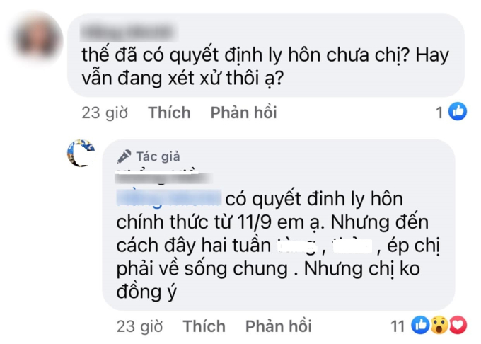 Wife confirms they are divorced