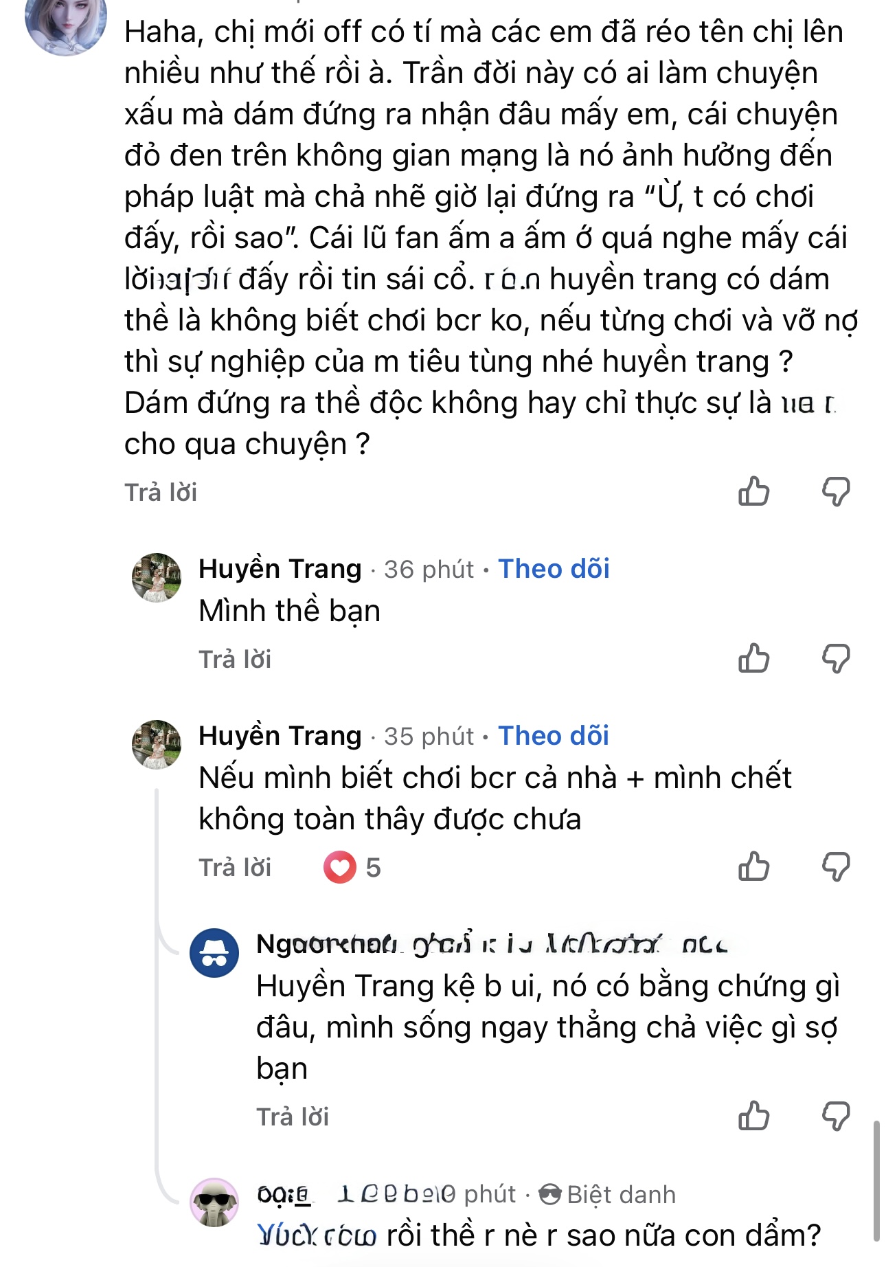 Huyn Trang denies gambling accusations