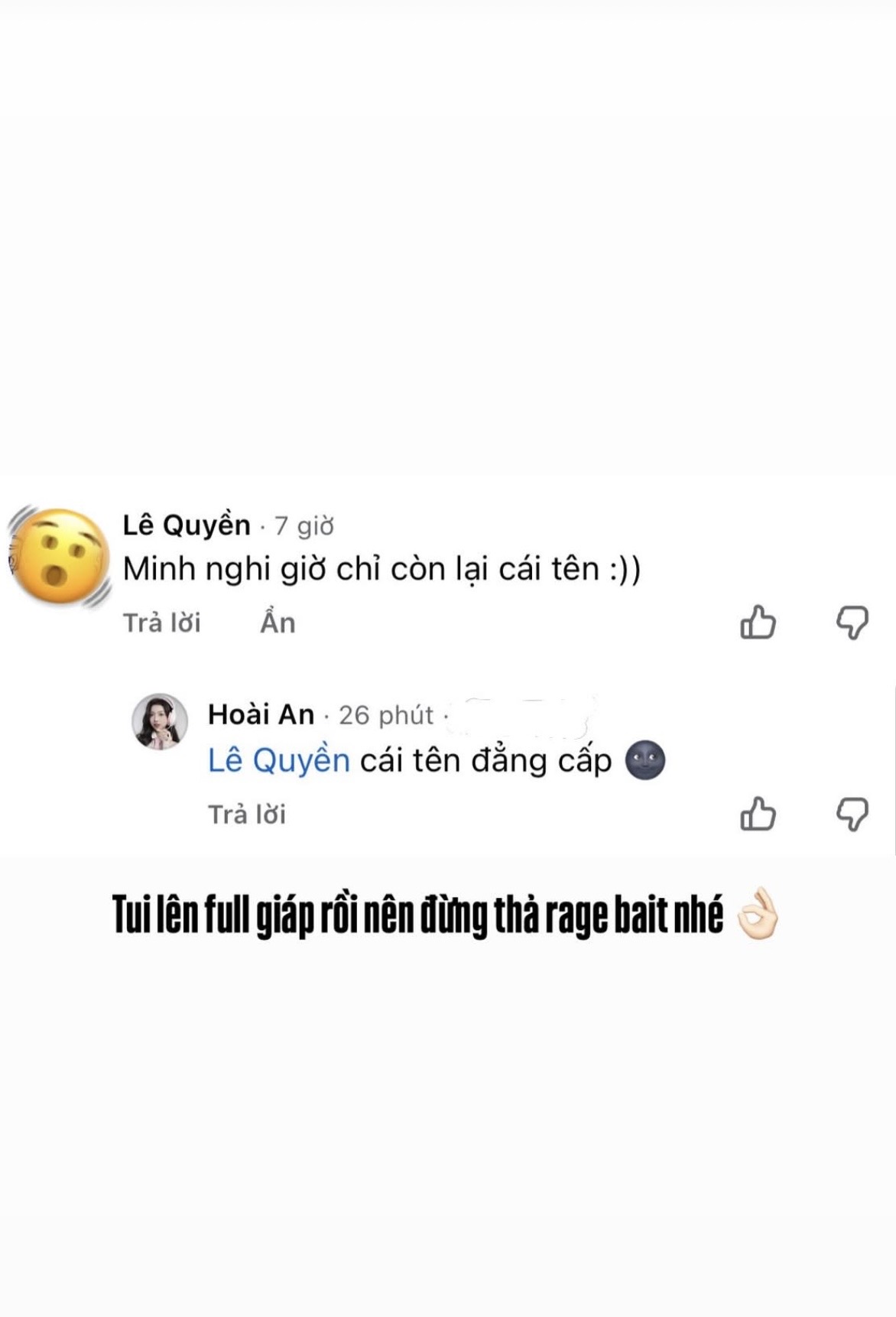 Hoài An responding to comments