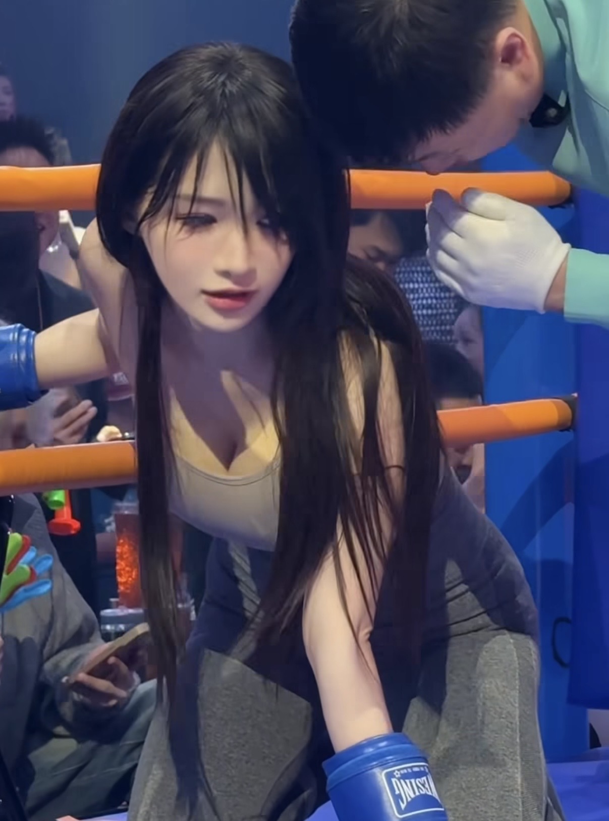 Cosplayer boxing stance
