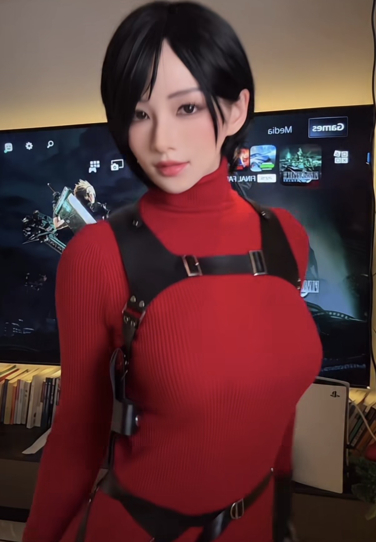 Cosplayer in boxing ring crowd