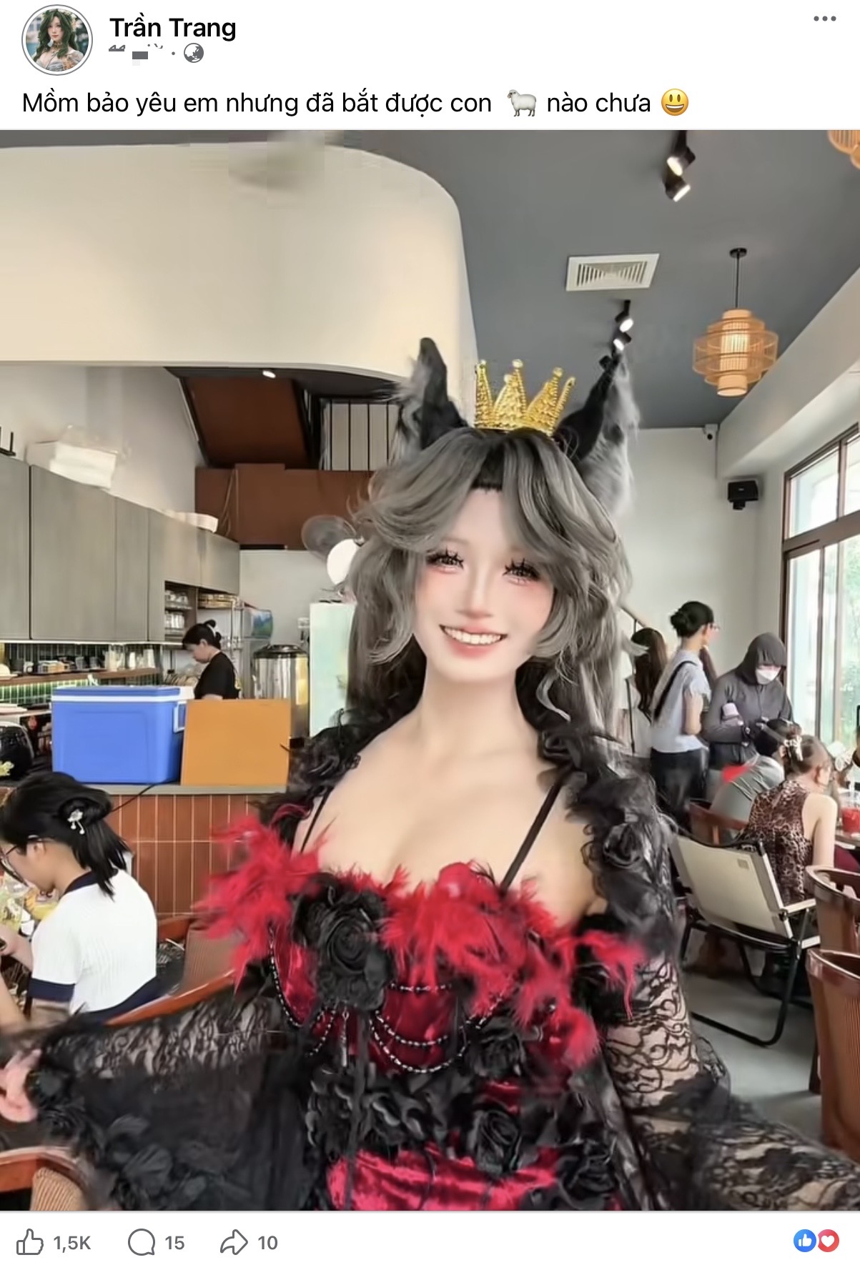 Cosplayer full makeup close-up