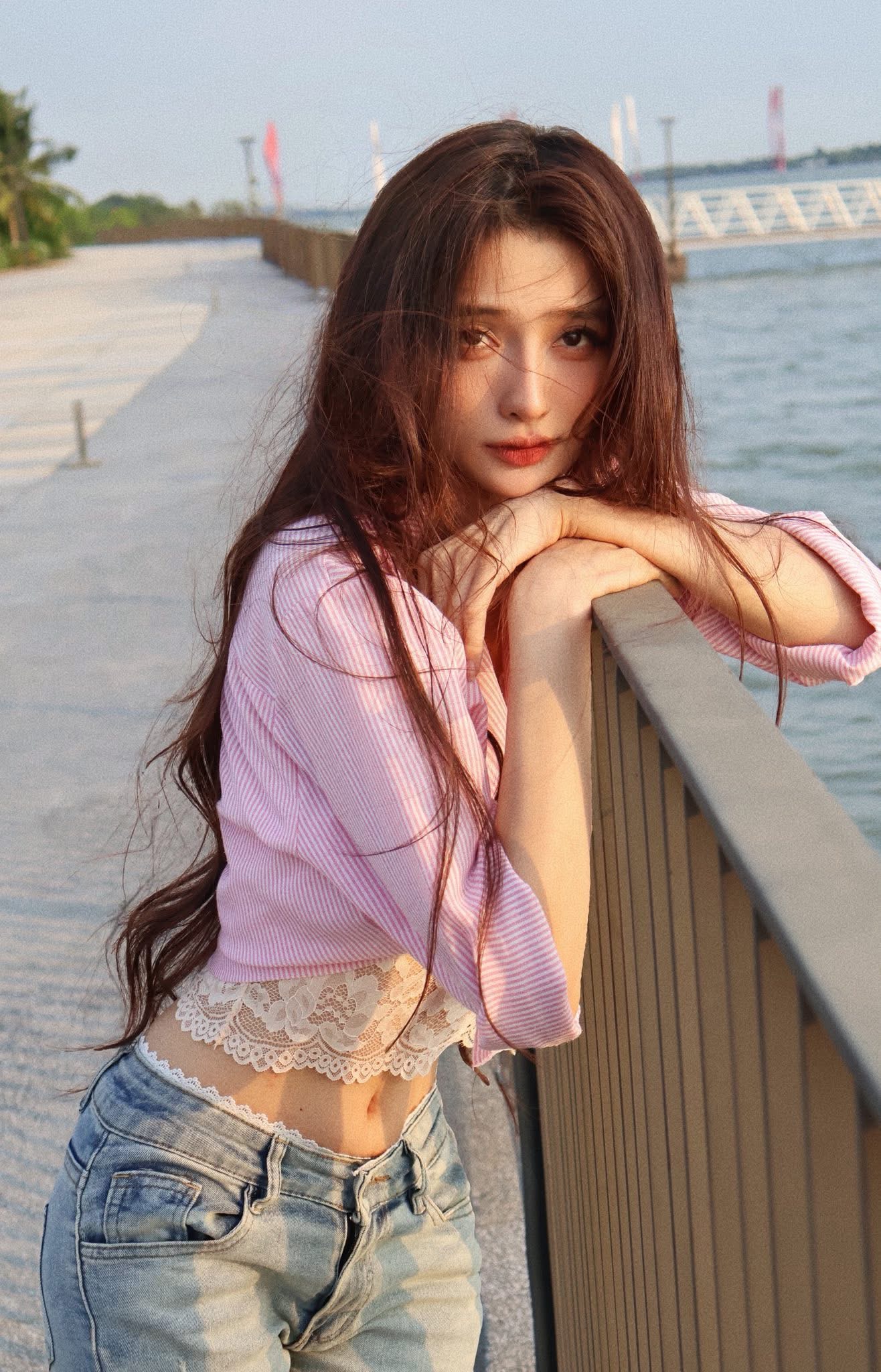 Mai Ngoc Khanh Linh in white dress