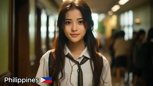 AI-generated image of a beautiful schoolgirl
