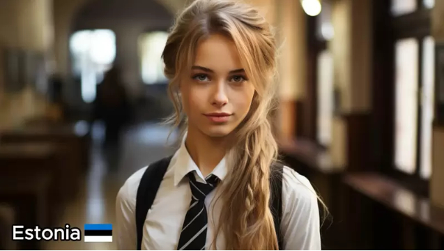 AI-generated image of a schoolgirl from another country