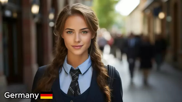 Creative AI schoolgirl portraits