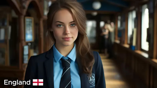 AI schoolgirl from Europe
