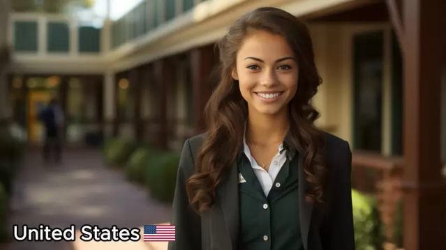 AI-generated European schoolgirl