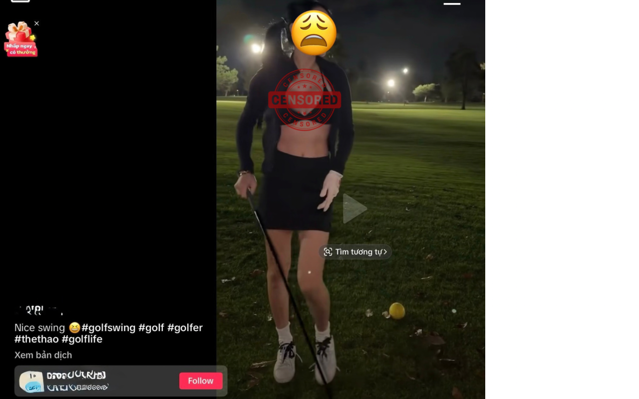 Golf Outfit Sparks Backlash Over Revealing Look 1 Young woman in revealing golf outfit