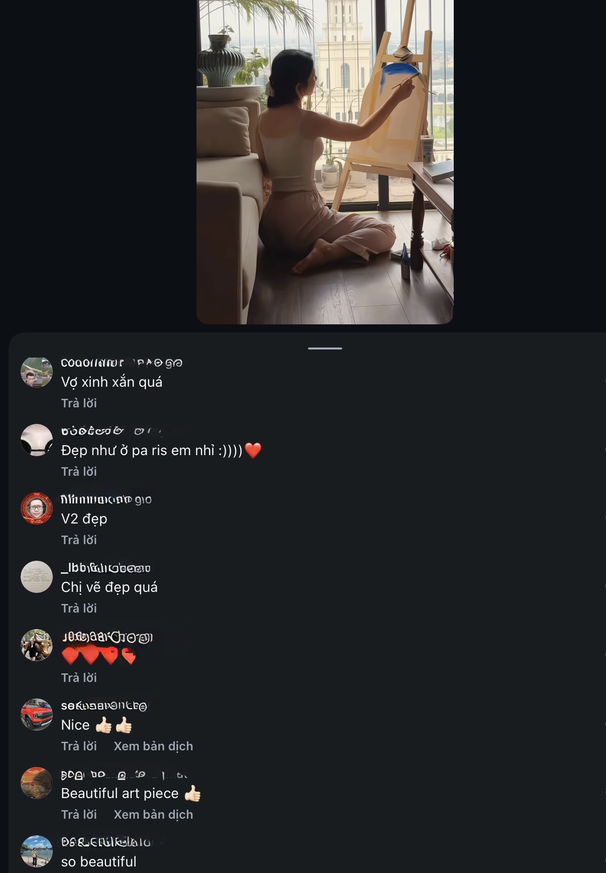 Le Bong painting peacefully