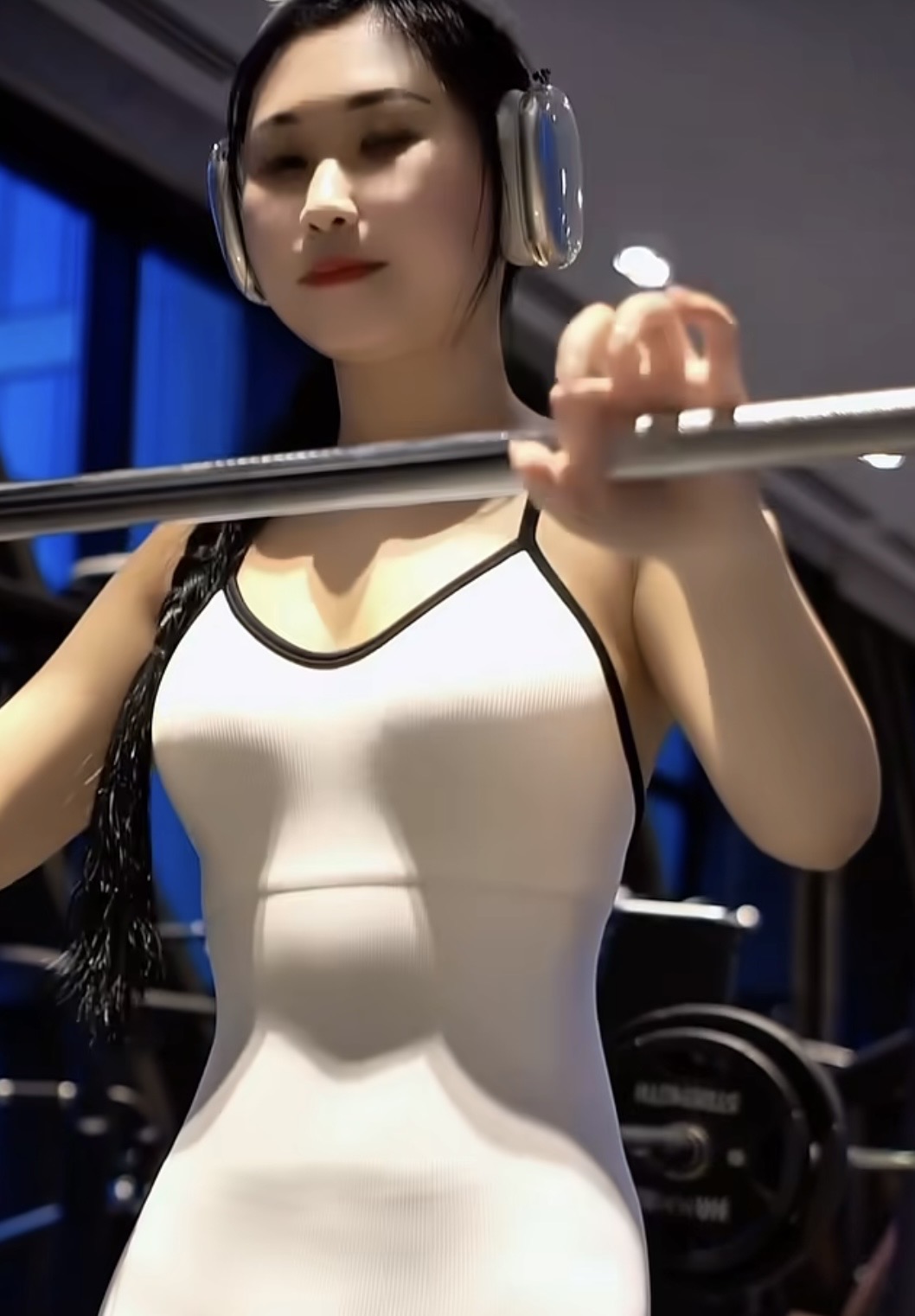 Le Dang in office secretary outfit
