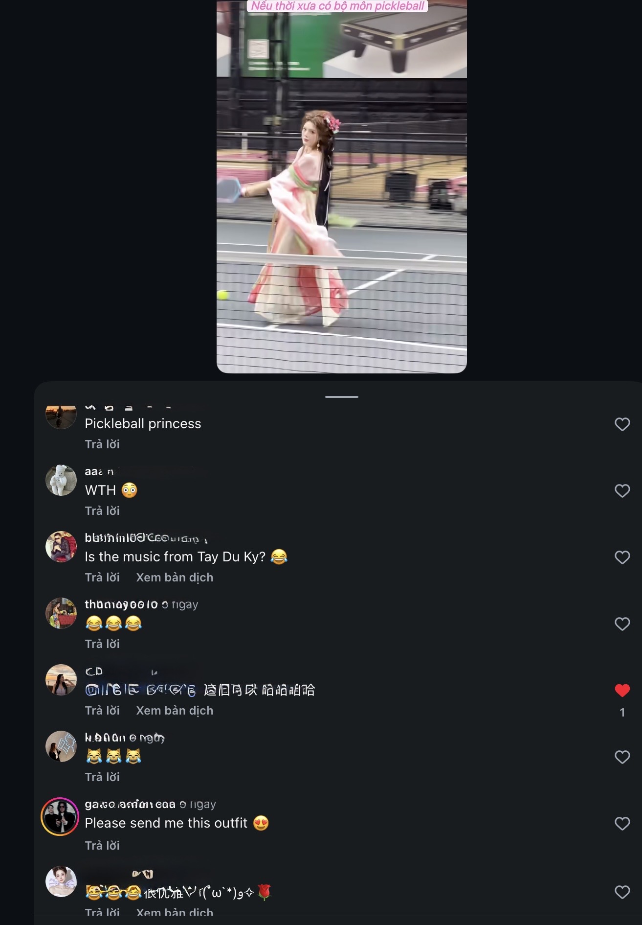 Fans reacting to Lilly Luta's Pickleball video
