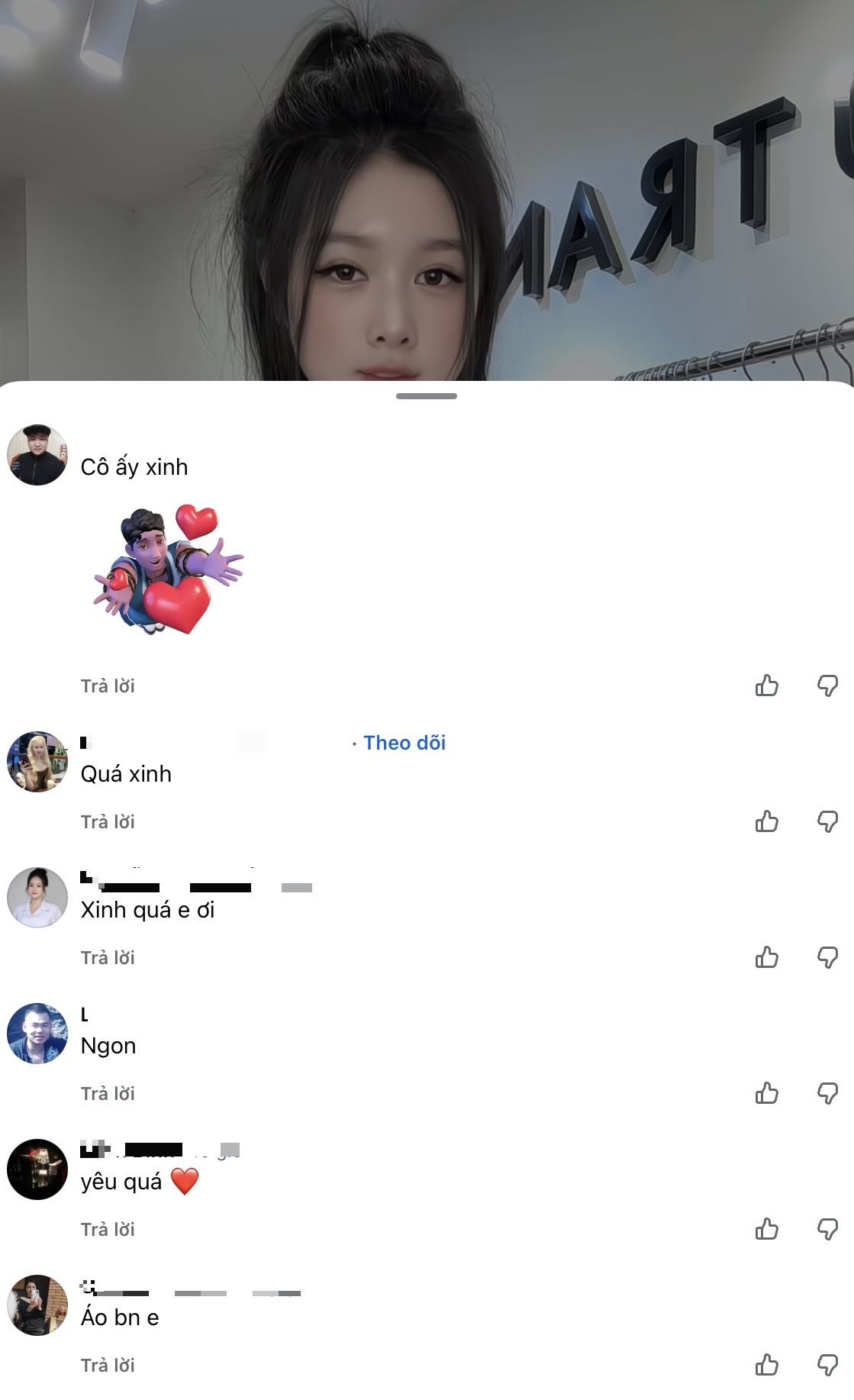 Pham Kieu Trang live streaming in her shop's outfit