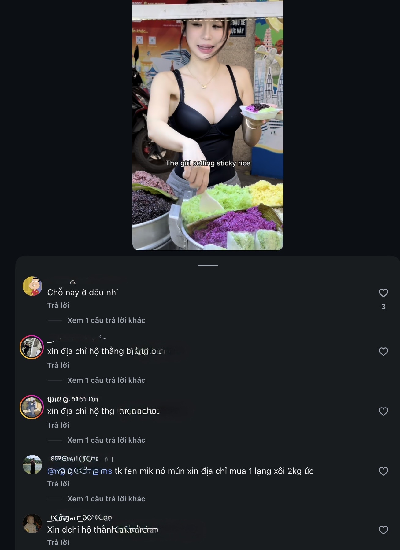 Luna interacting with customers at the stall