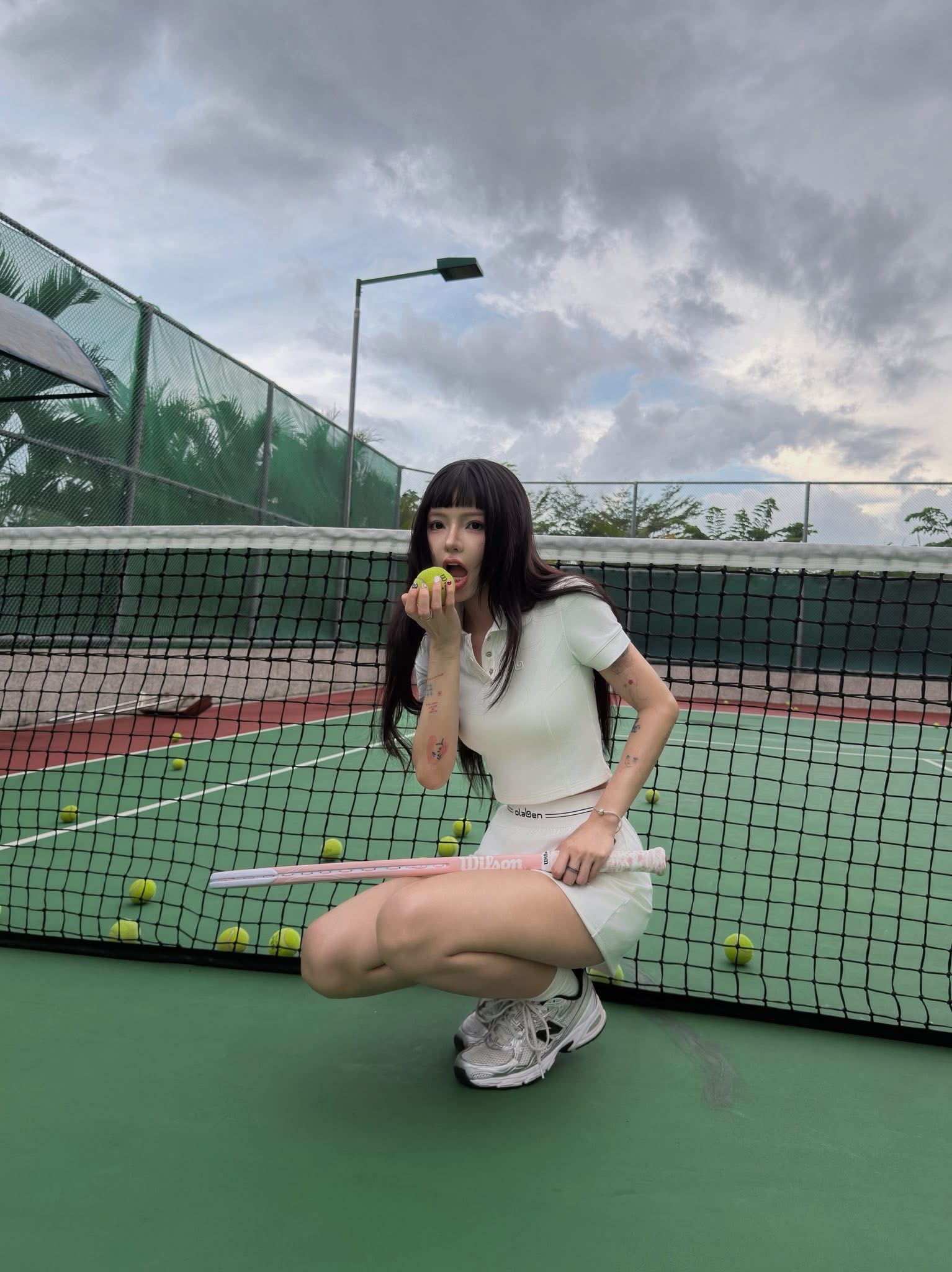 TikTok Star Ciin Stuns in Sleek Tennis Outfit 9 Ciin tennis photoshoot close-up