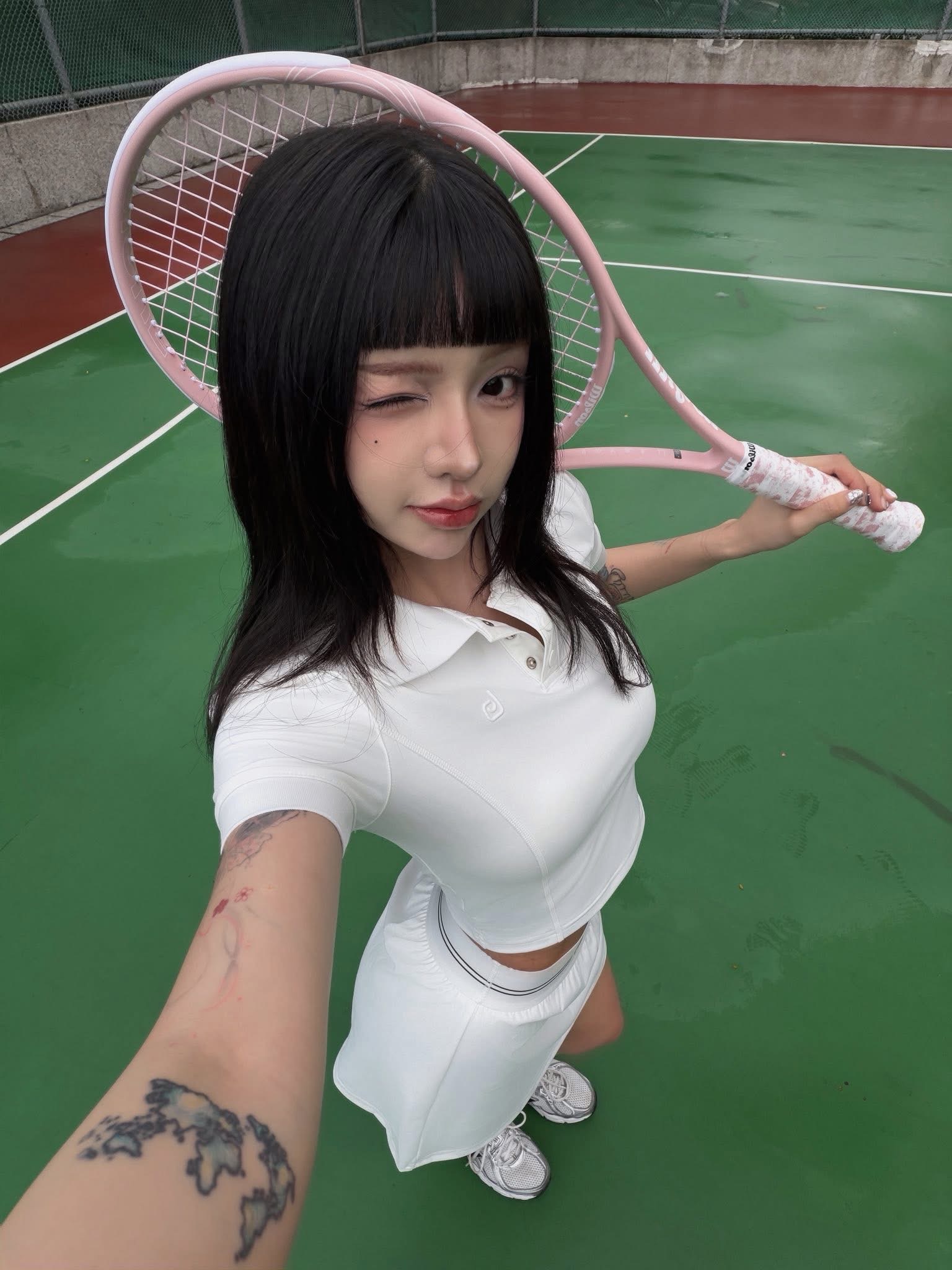 TikTok Star Ciin Stuns in Sleek Tennis Outfit 7 Ciin sporty photoshoot